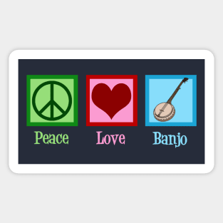 Peace Love Banjo Sticker